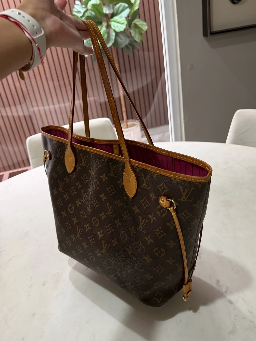 Louis Vuitton Neverfull MM Monogram Tote in Brown and Tan